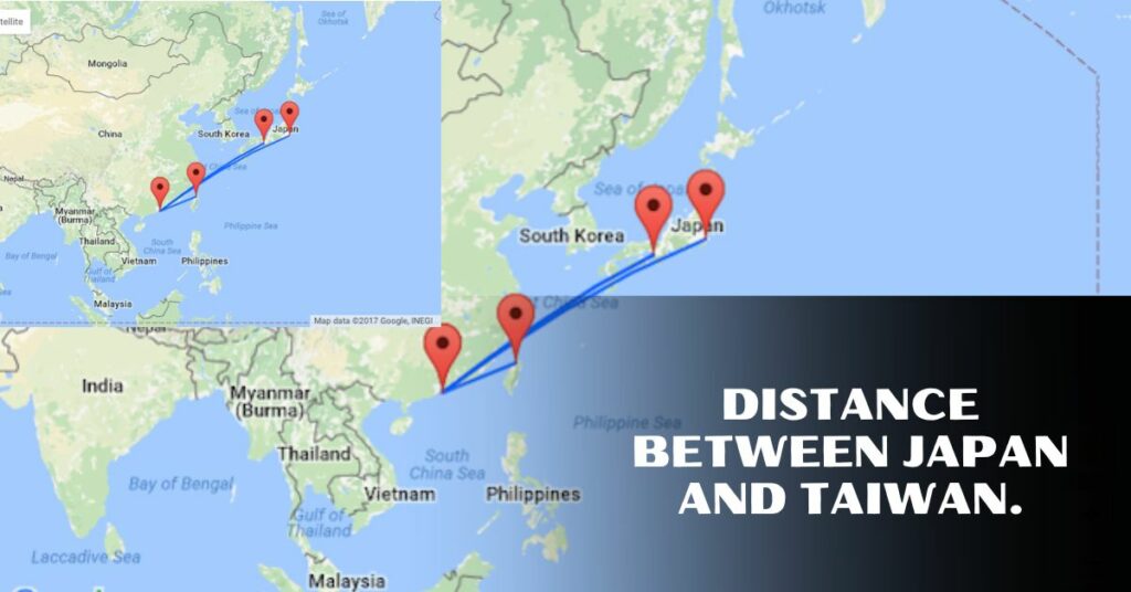 Distance between japan and Taiwan.